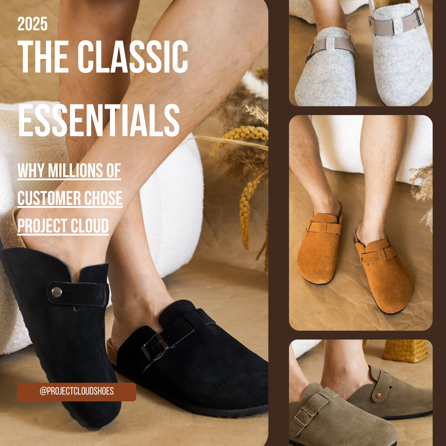 Project Cloud Men's Clogs, various colors, The Classic Essentials, comfort and style