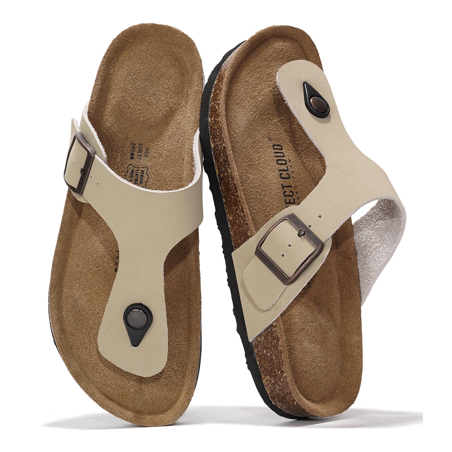 Project Cloud Women's | 100% Genuine Leather Thong Sandals | Water