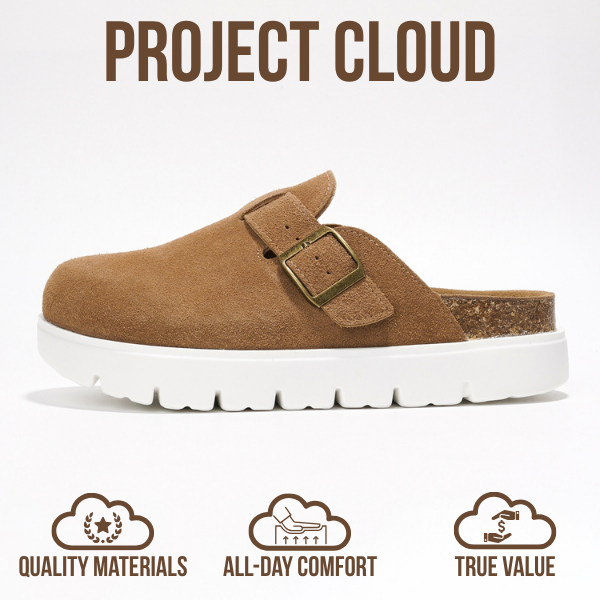Project Cloud | "Benton Chunky" Women Clogs | Genuine Leather | Arch Support | ProjectPlush | Lightweight | Non-Slip
