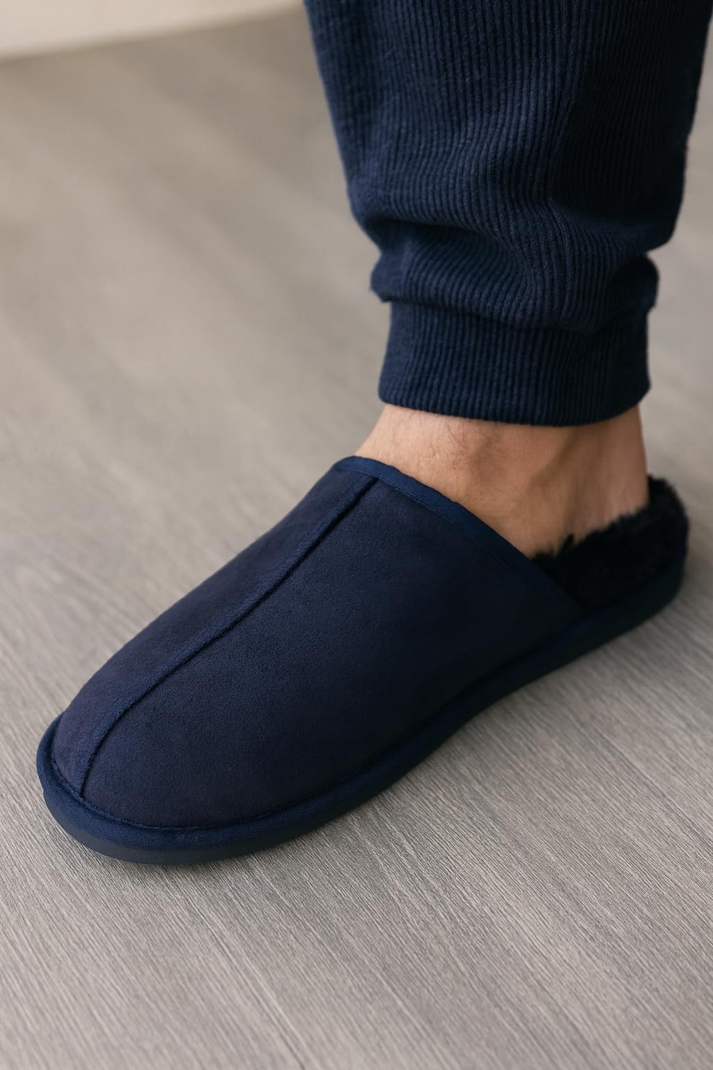 Project Cloud | "Colin" Mens House Slippers | Genuine Sheepskin Upper | Memory Foam | Lightweight | Non-Slip