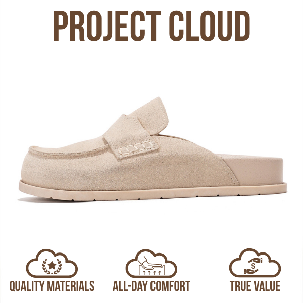 Project Cloud | "Foamy" Genuine Suede Womens Clogs | Memory Foam | Arch Support | Lightweight | Non-Slip