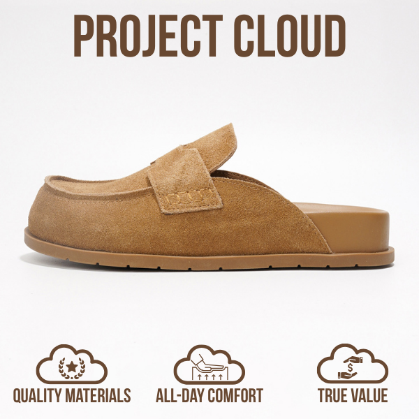 Project Cloud | "Foamy" Genuine Suede Womens Clogs | Memory Foam | Arch Support | Lightweight | Non-Slip
