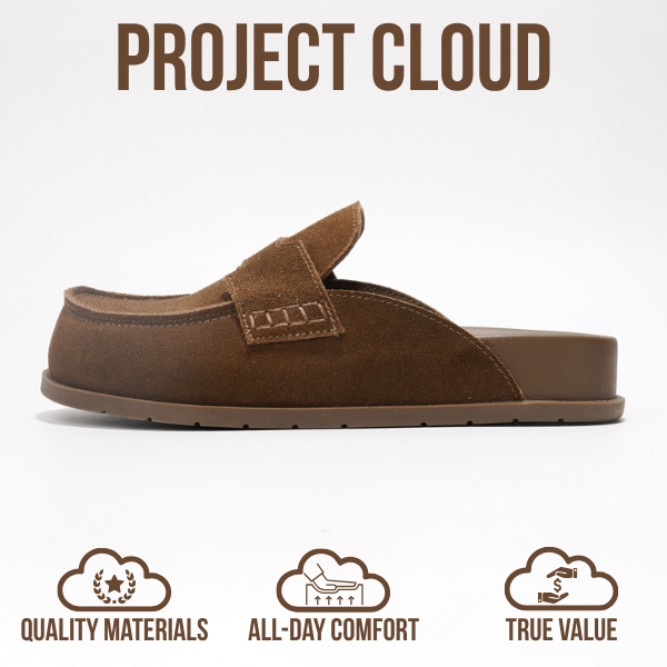 Project Cloud | "Foamy" Genuine Suede Womens Clogs | Memory Foam | Arch Support | Lightweight | Non-Slip