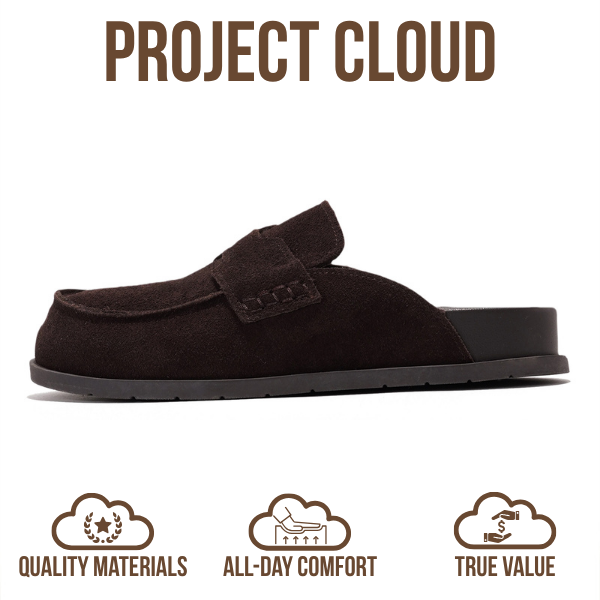 Project Cloud | "Foamy" Genuine Suede Womens Clogs | Memory Foam | Arch Support | Lightweight | Non-Slip