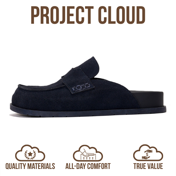 Project Cloud | "Foamy" Genuine Suede Womens Clogs | Memory Foam | Arch Support | Lightweight | Non-Slip