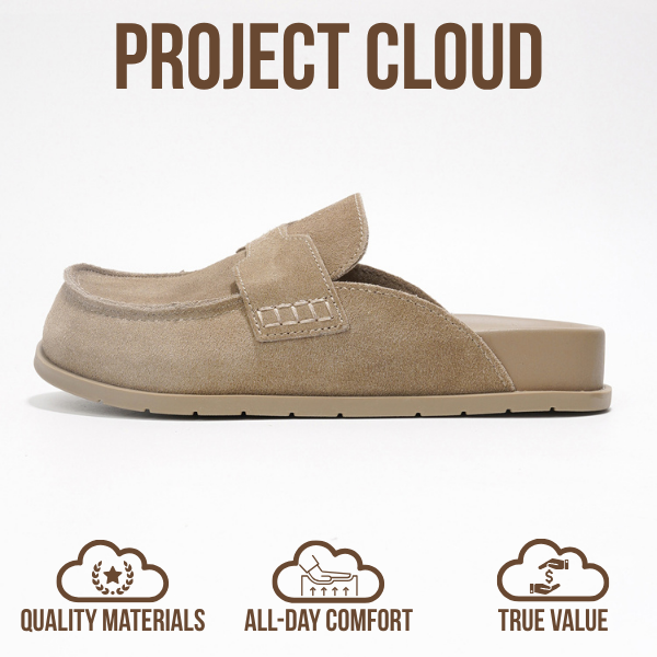 Project Cloud | "Foamy" Genuine Suede Womens Clogs | Memory Foam | Arch Support | Lightweight | Non-Slip