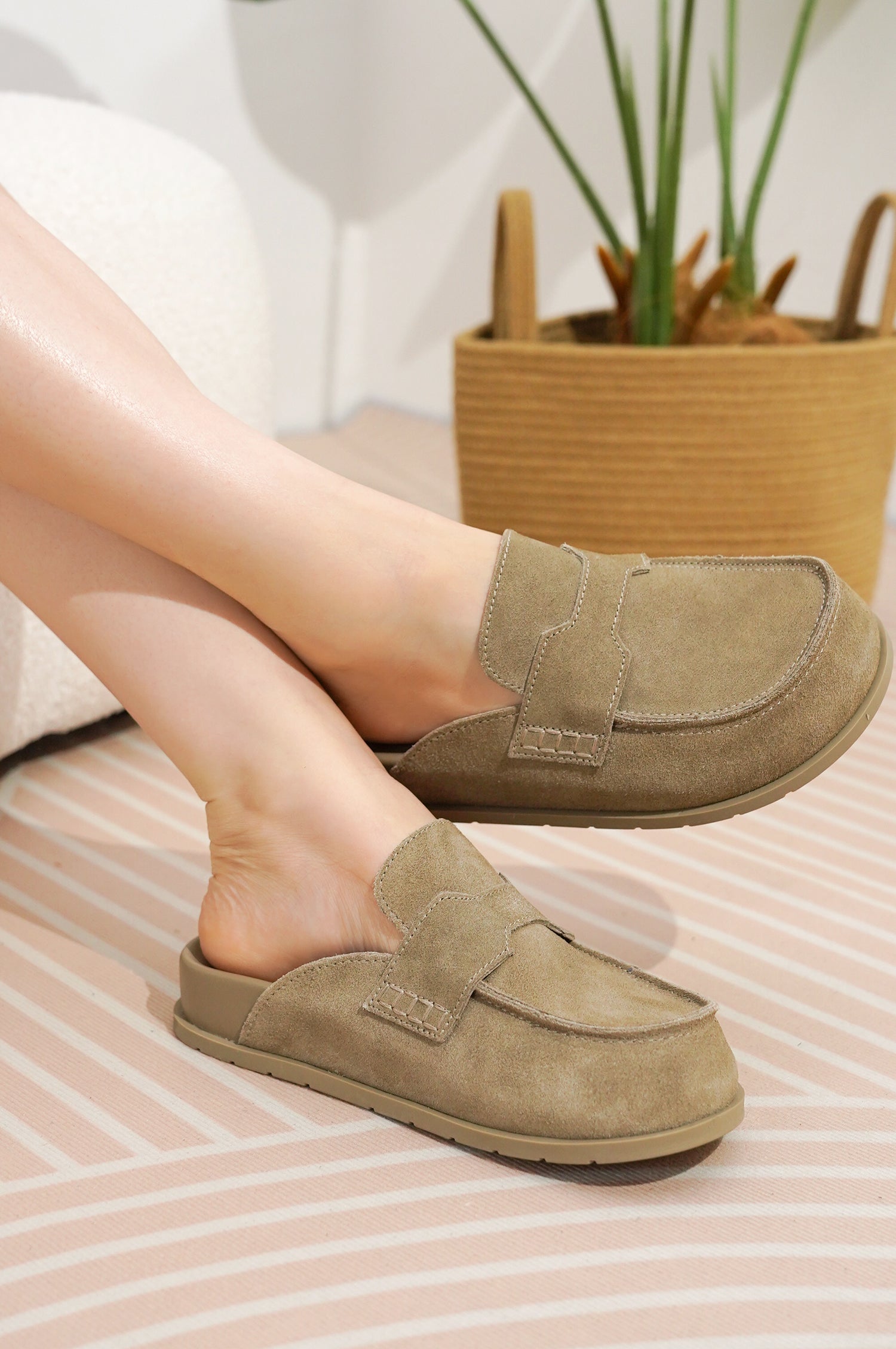 Project Cloud Foamy Clogs in Foamy: Women's suede clogs with memory foam, arch support, and non-slip sole.