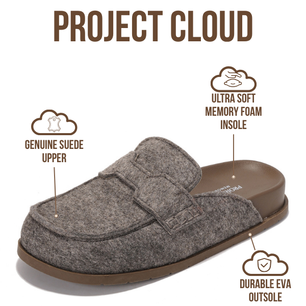 Project Cloud | "Foamy" Genuine Suede Womens Clogs | Memory Foam | Arch Support | Lightweight | Non-Slip