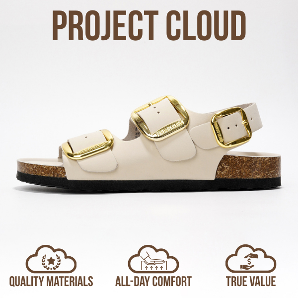 Project Cloud | "Garda" Genuine Leather Summer Sandals - Memory Foam Technology | Lightweight | Anti-Slip