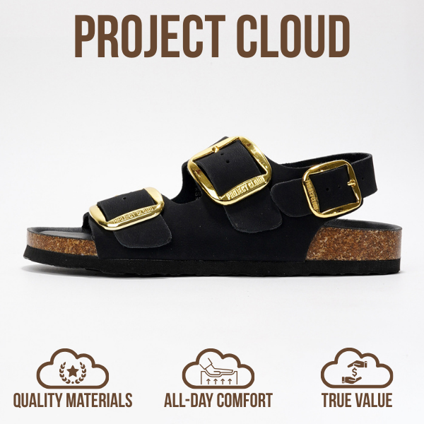 Project Cloud | "Garda" Genuine Leather Summer Sandals - Memory Foam Technology | Lightweight | Anti-Slip