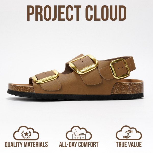 Project Cloud | "Garda" Genuine Leather Summer Sandals - Memory Foam Technology | Lightweight | Anti-Slip