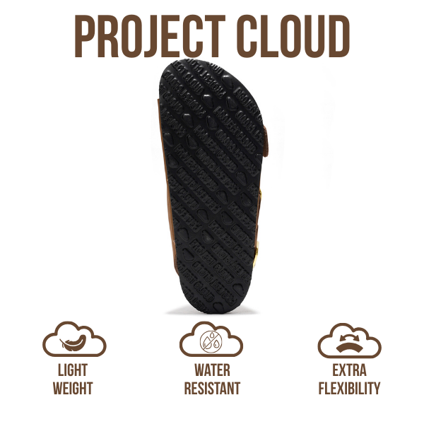 Project Cloud | "Garda" Genuine Leather Summer Sandals - Memory Foam Technology | Lightweight | Anti-Slip