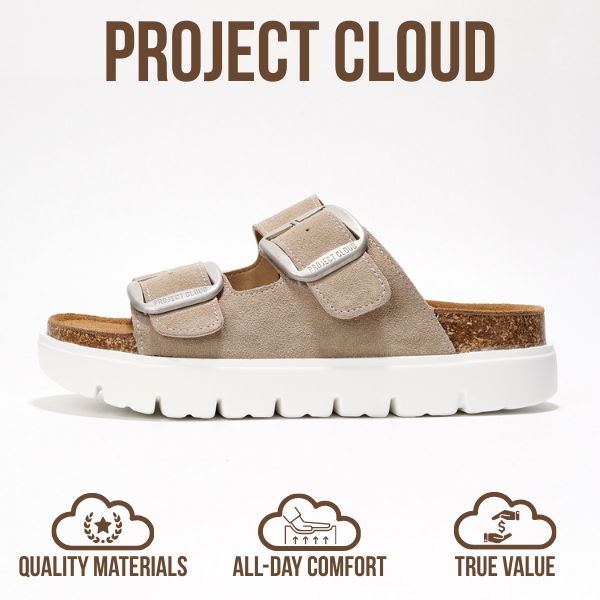 Project Cloud | "Greece Chunky" Women Platform Sandals | Genuine Leather | ProjectPlush | Non-Slip