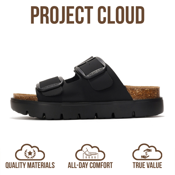 Project Cloud | "Greece Chunky" Women Platform Sandals | Genuine Leather | ProjectPlush | Non-Slip