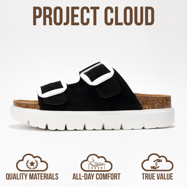 Project Cloud | "Greece Chunky" Women Platform Sandals | Genuine Leather | ProjectPlush | Non-Slip