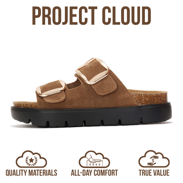 Project Cloud | "Greece Chunky" Women Platform Sandals | Genuine Leather | ProjectPlush | Non-Slip