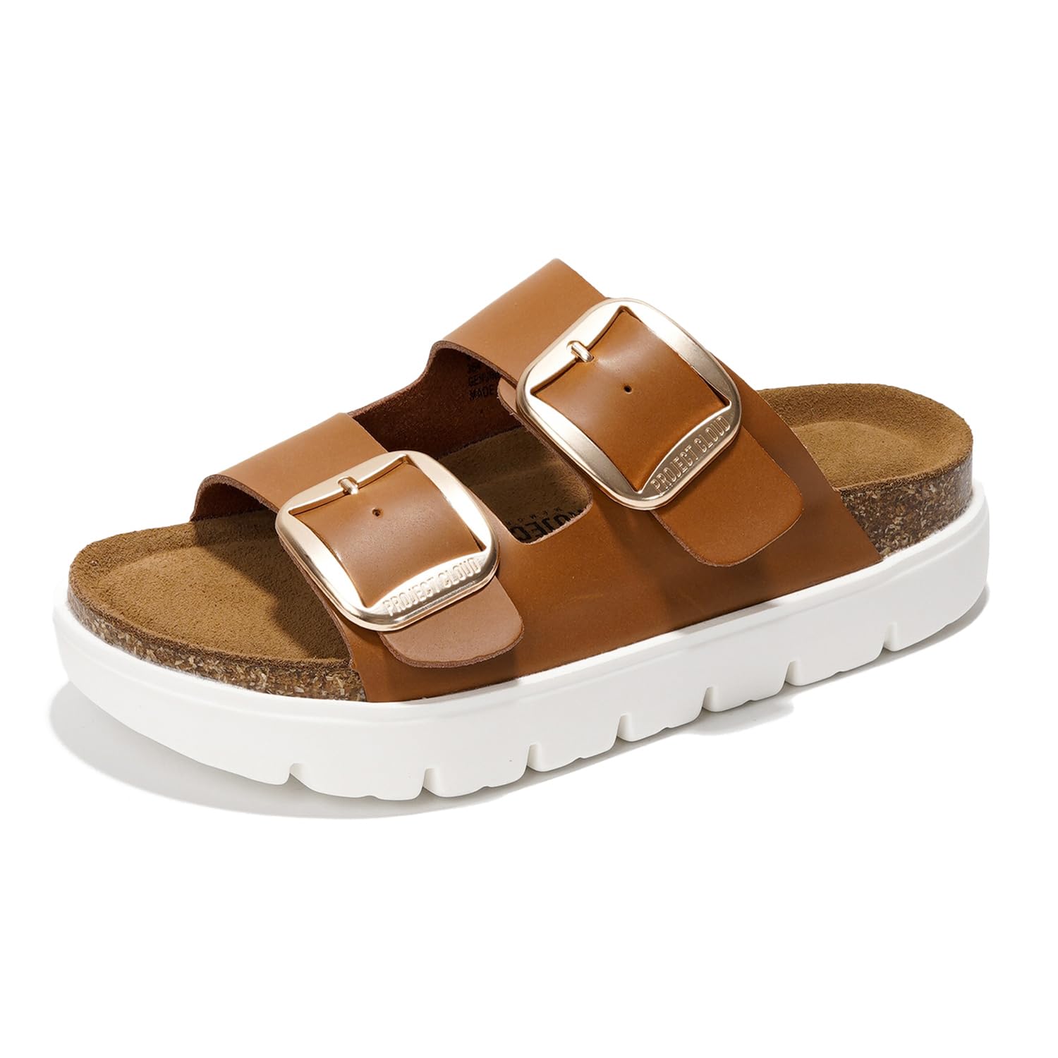 Project Cloud | "Greece Chunky" Women Platform Sandals | Genuine Leather | ProjectPlush | Non-Slip