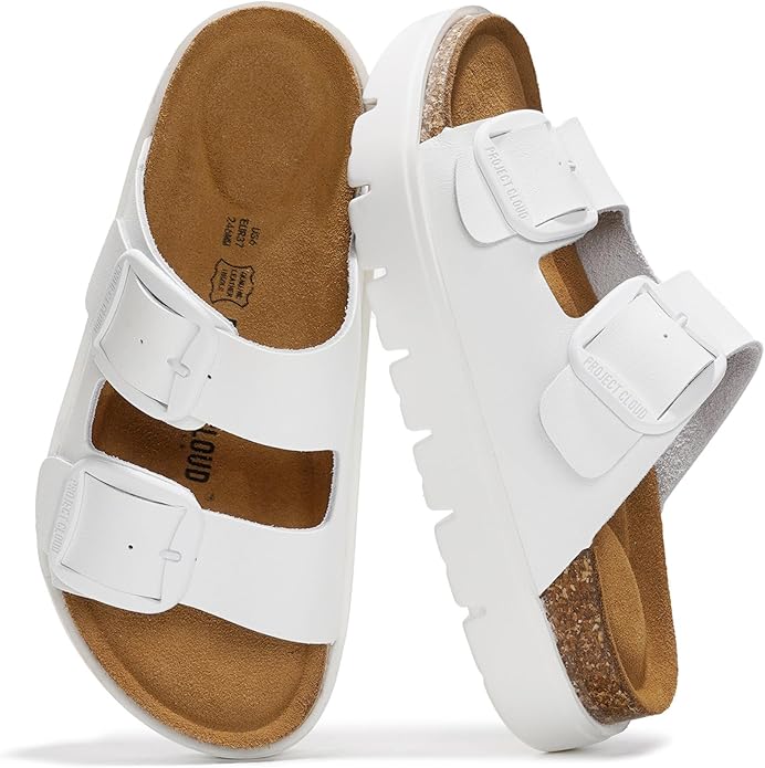 Project Cloud | "Greece Chunky" Women Platform Sandals | Genuine Leather | ProjectPlush | Non-Slip