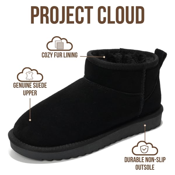 Project Cloud | "Hippy" Women Ankle Boots | 100% Genuine Suede | Water Resistant | ProjectPlush | Lightweight | Non-Slip