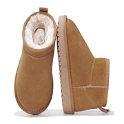 Hippy suede ankle boots for women. Water-resistant winter boots with faux fur lining and memory foam insole.