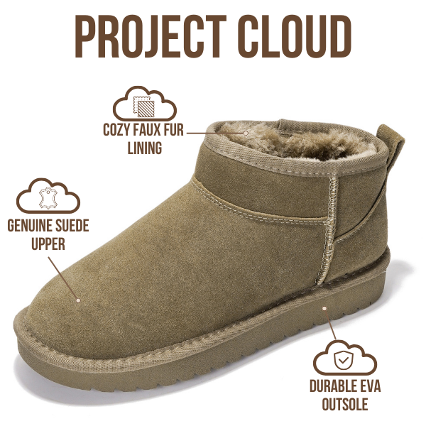 Project Cloud | "Hippy" Women Ankle Boots | 100% Genuine Suede | Water Resistant | ProjectPlush | Lightweight | Non-Slip