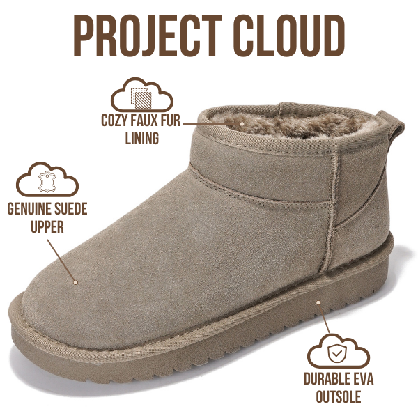 Project Cloud | "Hippy" Women Ankle Boots | 100% Genuine Suede | Water Resistant | ProjectPlush | Lightweight | Non-Slip