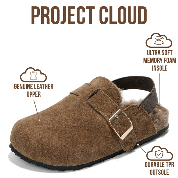 Project Cloud | "Jeanna" Mini Clogs for Kids | Genuine Leather | Memory Foam | Lightweight | Non-Slip
