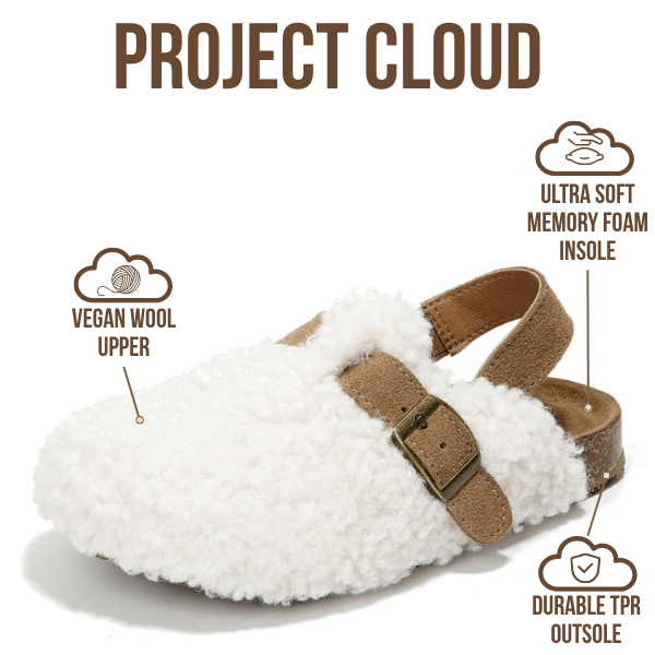 Project Cloud | "Jeanna" Mini Clogs for Kids | Genuine Leather | Memory Foam | Lightweight | Non-Slip