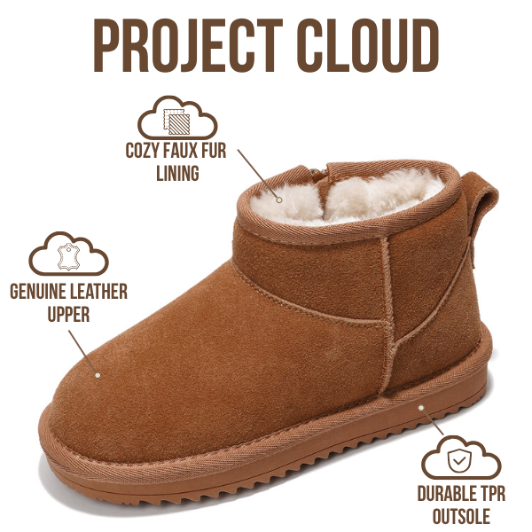 Project Cloud | "Julia" Ankle Boots for Girls | Genuine Leather | Memory Foam | Lightweight | Non-Slip