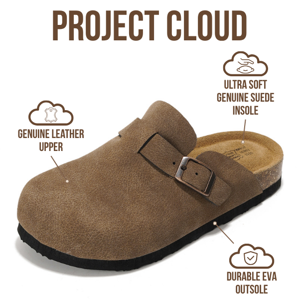 Project Cloud | "Little Benton" Clogs for kids | Genuine Leather | Memory Foam | Lightweight | Non-Slip