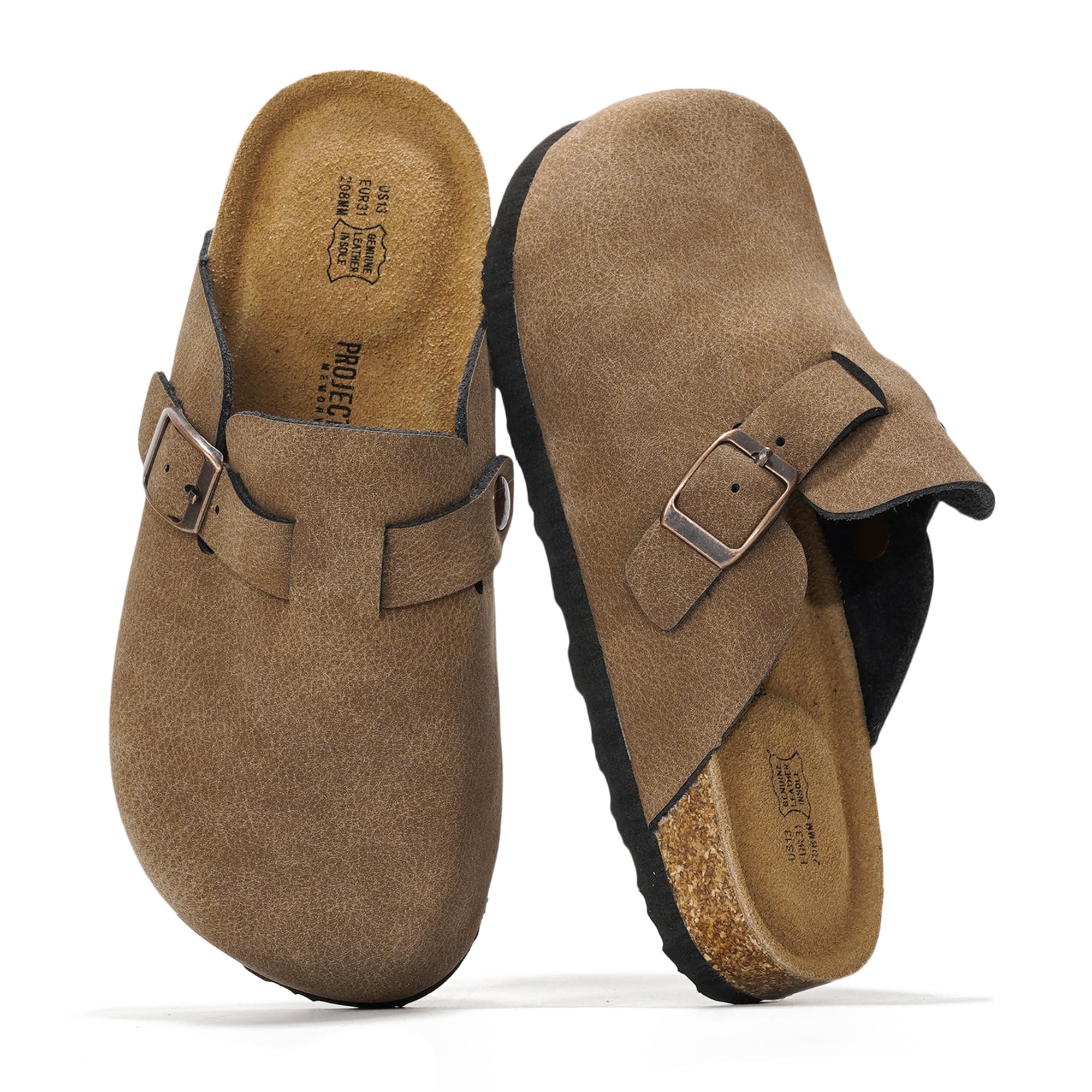 Project Cloud | "Little Benton" Clogs for kids | Genuine Leather | Memory Foam | Lightweight | Non-Slip
