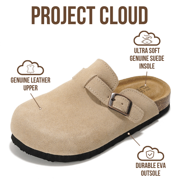Project Cloud | "Little Benton" Clogs for kids | Genuine Leather | Memory Foam | Lightweight | Non-Slip