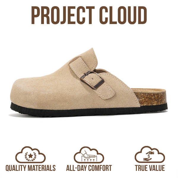 Project Cloud | "Little Benton" Clogs for kids | Genuine Leather | Memory Foam | Lightweight | Non-Slip