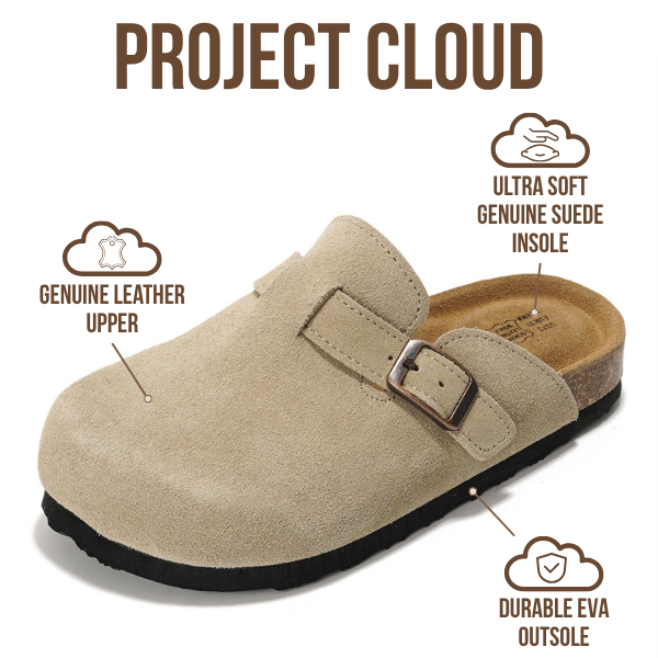Project Cloud | "Little Benton" Clogs for kids | Genuine Leather | Memory Foam | Lightweight | Non-Slip