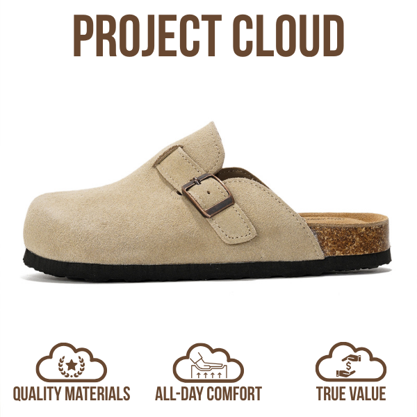 Project Cloud | "Little Benton" Clogs for kids | Genuine Leather | Memory Foam | Lightweight | Non-Slip