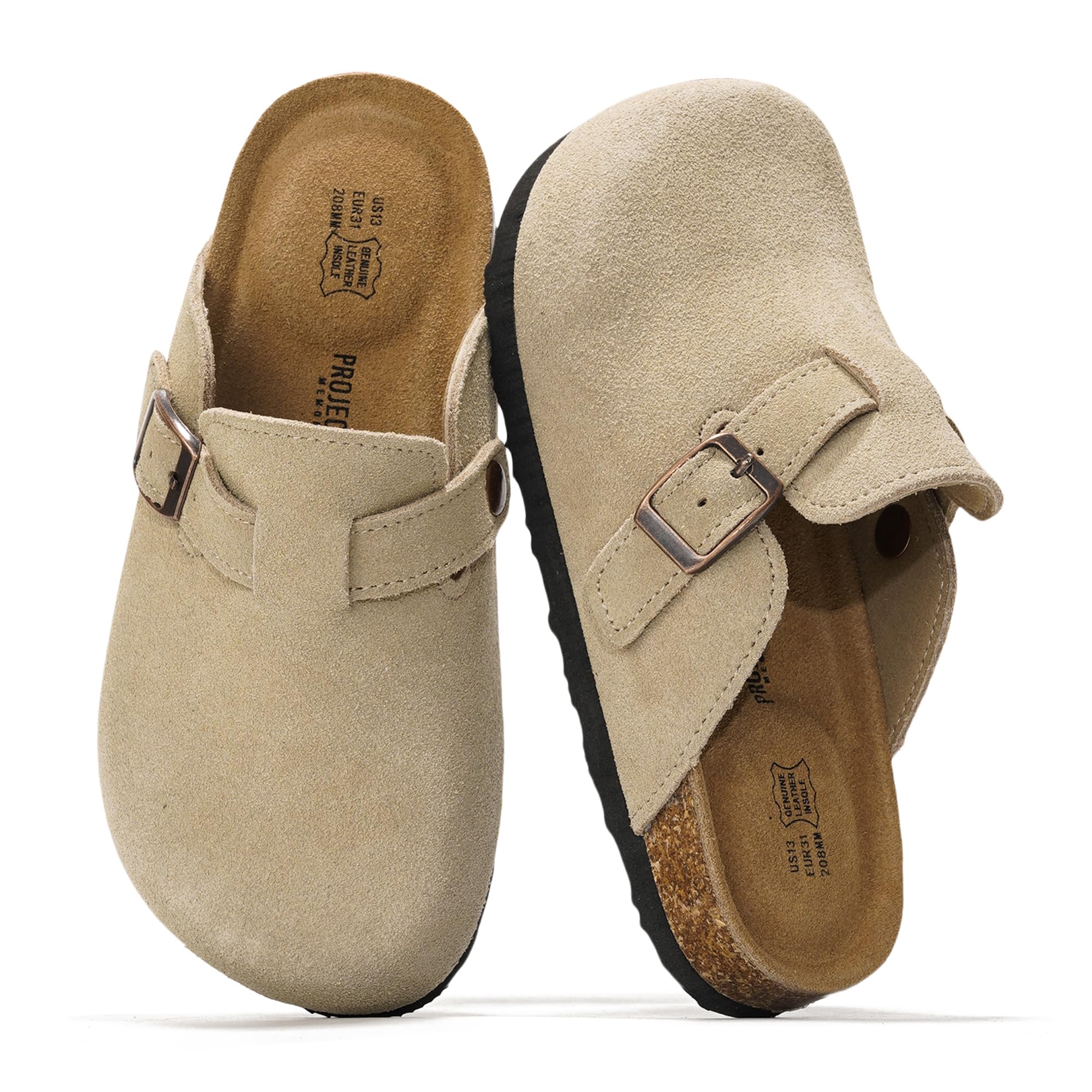 Project Cloud | "Little Benton" Clogs for kids | Genuine Leather | Memory Foam | Lightweight | Non-Slip