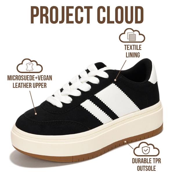 Project Cloud | "Little Nita" Platform Sneakers for Kids | Vegan Leather Upper | Memory Foam | Lightweight | Non-Slip