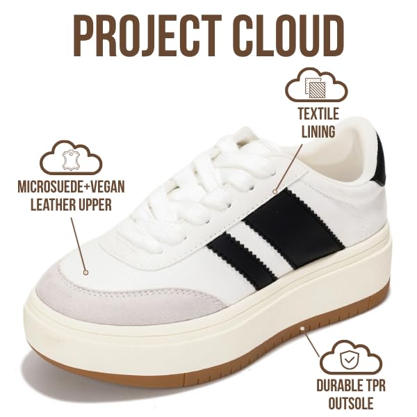 Project Cloud | "Little Nita" Platform Sneakers for Kids | Vegan Leather Upper | Memory Foam | Lightweight | Non-Slip