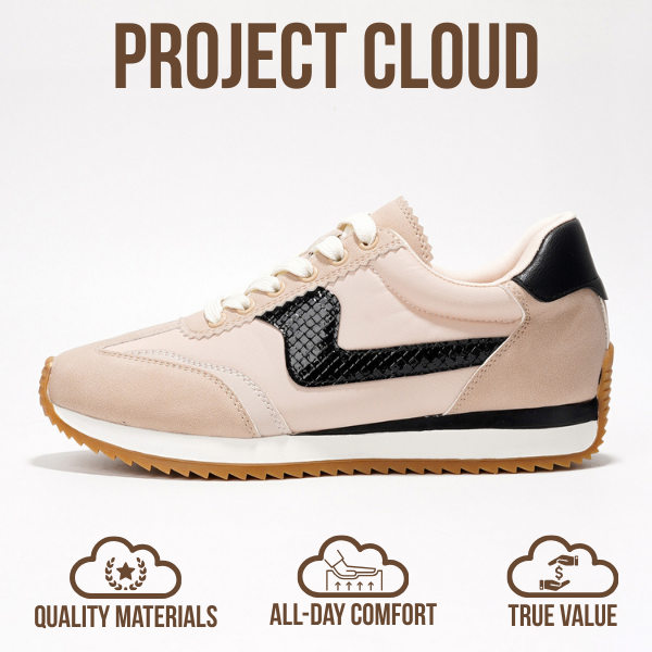 Project Cloud |"Madison" Fashion Sneakers for Women | ProjectPlush Memory Foam Technology | Anti-Slip