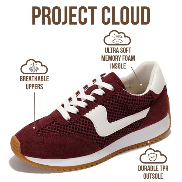 Project Cloud |"Madison" Fashion Sneakers for Women | ProjectPlush Memory Foam Technology | Anti-Slip
