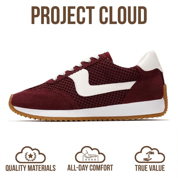 Project Cloud |"Madison" Fashion Sneakers for Women | ProjectPlush Memory Foam Technology | Anti-Slip