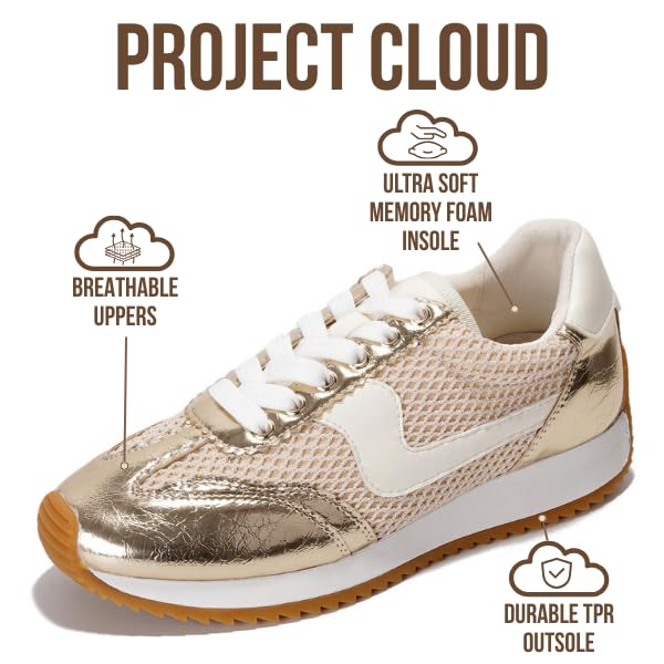 Project Cloud |"Madison" Fashion Sneakers for Women | ProjectPlush Memory Foam Technology | Anti-Slip