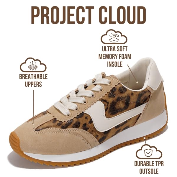 Project Cloud |"Madison" Fashion Sneakers for Women | ProjectPlush Memory Foam Technology | Anti-Slip