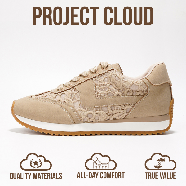Project Cloud |"Madison" Fashion Sneakers for Women | ProjectPlush Memory Foam Technology | Anti-Slip