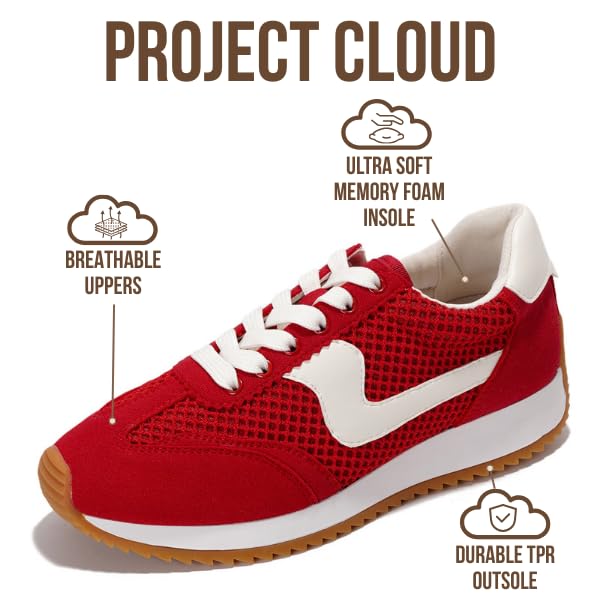 Project Cloud |"Madison" Fashion Sneakers for Women | ProjectPlush Memory Foam Technology | Anti-Slip