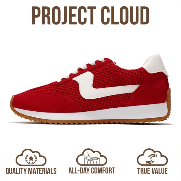 Project Cloud |"Madison" Fashion Sneakers for Women | ProjectPlush Memory Foam Technology | Anti-Slip