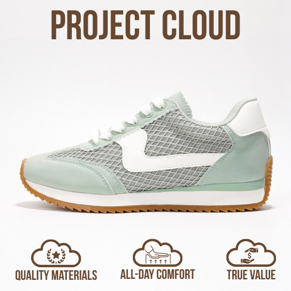Project Cloud |"Madison" Fashion Sneakers for Women | ProjectPlush Memory Foam Technology | Anti-Slip