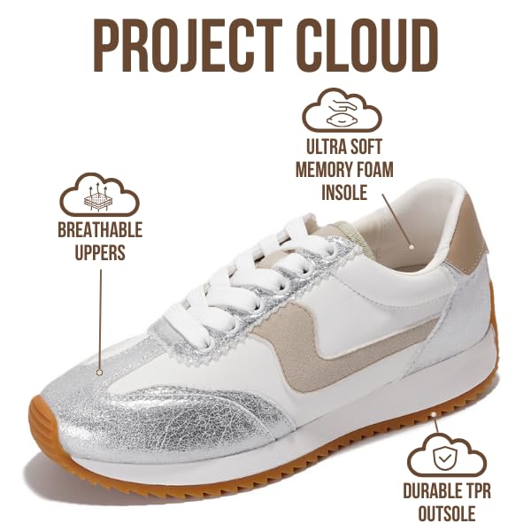 Project Cloud |"Madison" Fashion Sneakers for Women | ProjectPlush Memory Foam Technology | Anti-Slip