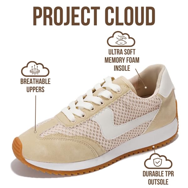 Project Cloud |"Madison" Fashion Sneakers for Women | ProjectPlush Memory Foam Technology | Anti-Slip