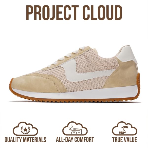 Project Cloud |"Madison" Fashion Sneakers for Women | ProjectPlush Memory Foam Technology | Anti-Slip